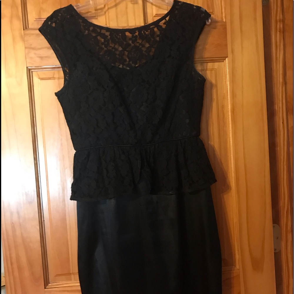 Black lace peplum dress
